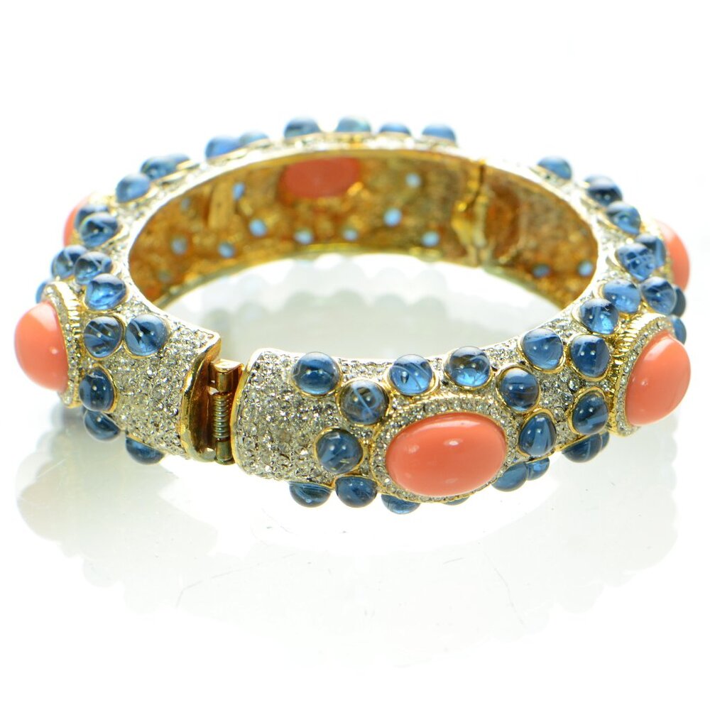 Vintage Kenneth Jay Lane Kjl Cabochon Crystal Bra… - image 4